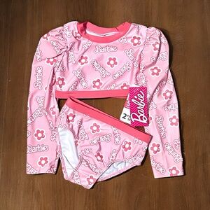 New girls pink Barbie two piece swimsuit